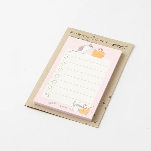 Midori To-Do List Sticky Note - Cats Pink - 30 Sheets - Image 3