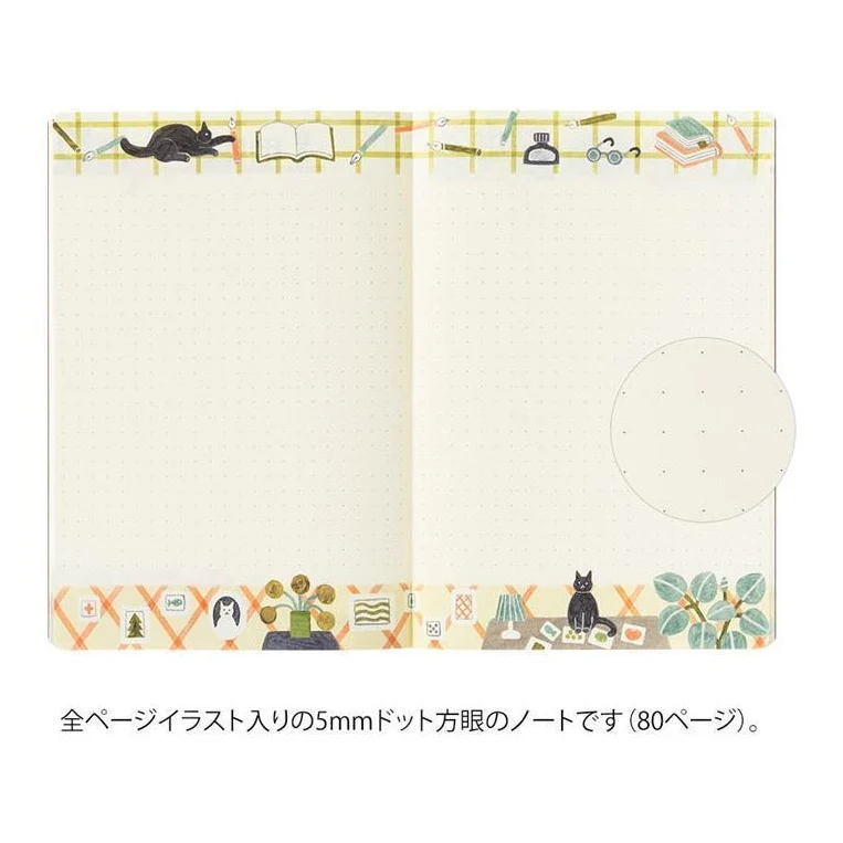 Midori Yuru Log Notebook Cat B6 Dot Grid 5mm - Image 5