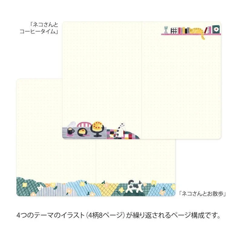 Midori Yuru Log Notebook Cat B6 Dot Grid 5mm - Image 6