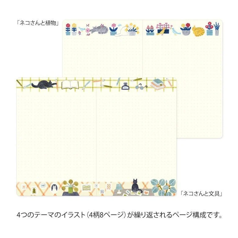 Midori Yuru Log Notebook Cat B6 Dot Grid 5mm - Image 7