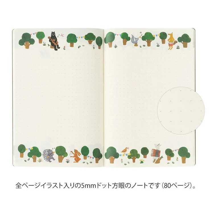 Midori Yuru Log Notebook Forest B6 Dot Grid 5mm - Image 5