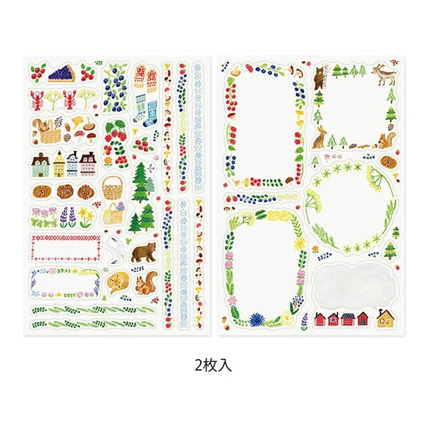 Midori Yuru Log Planner Sticker Sheets 2P - Scandinavia - Image 2