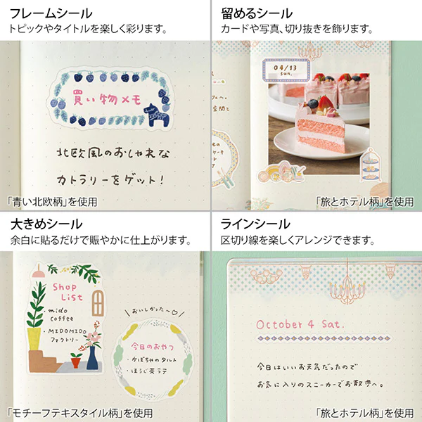 Midori Yuru Log Sticker Sheet -  Blue Nordic - 2 Sheets - Image 5