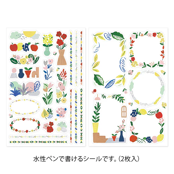 Midori Yuru Log Sticker Sheet -  Motif Textile - 2 Sheets - Image 2