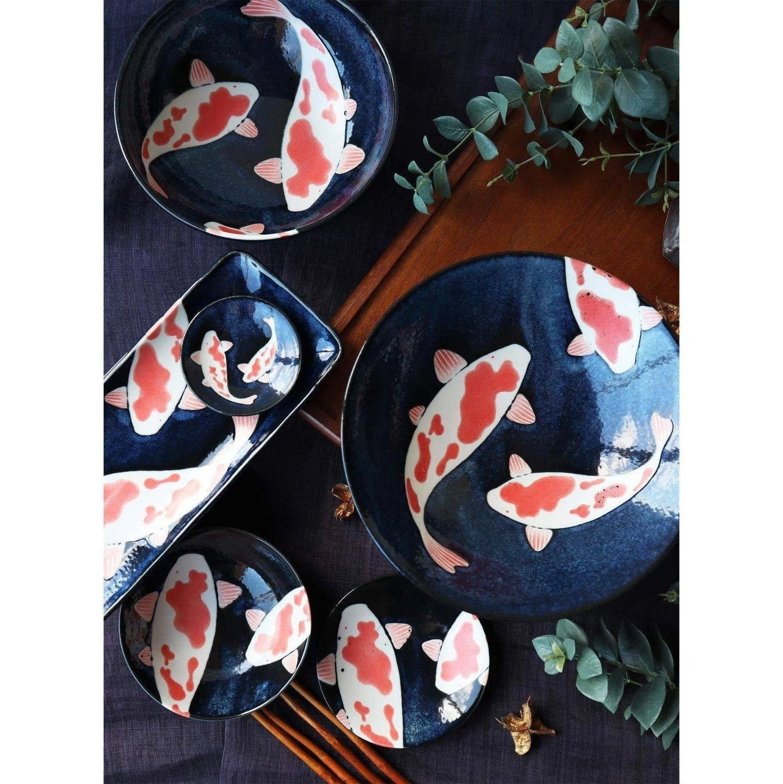 Japanese Koi Fish Ramen Bowl 21.5D 8H - Image 3