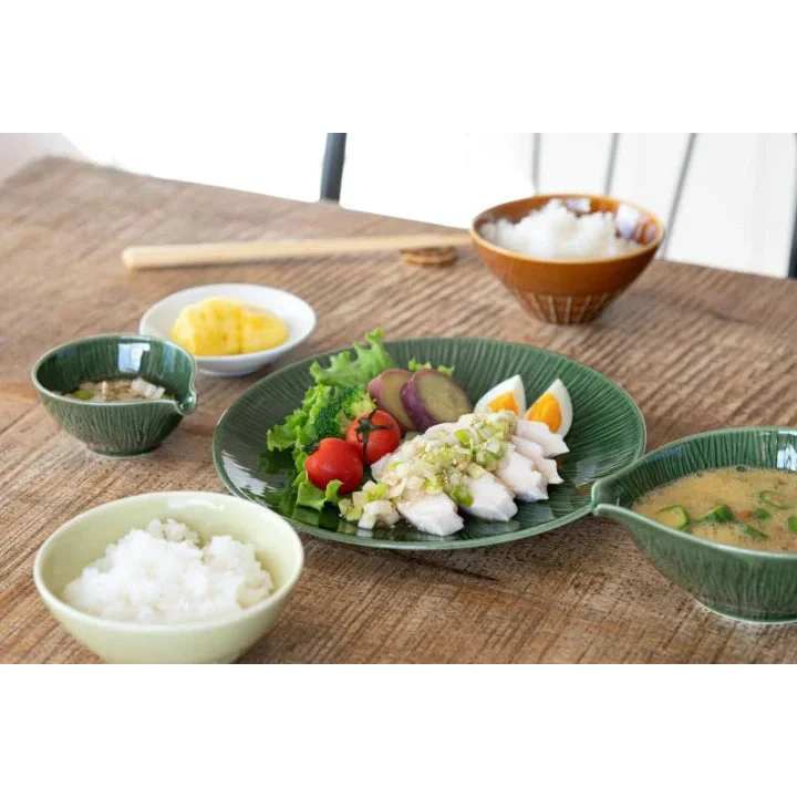 Miyama Crease Large Plate 27D - Oribe Green - Image 2