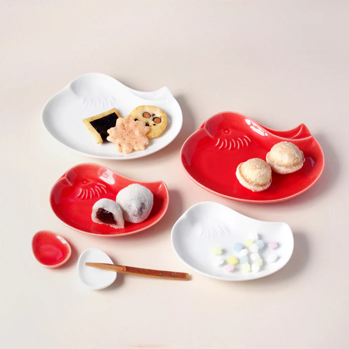 Miyama Mandarin Duck Red & White Plate Gift Set - Image 3