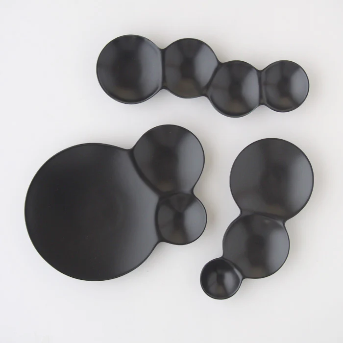 Miyama Savone Divided Plate Gift Set 3P - Black - Image 2