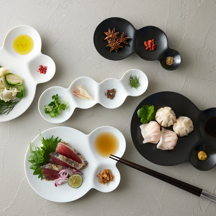 Miyama Savone Divided Plate Gift Set 3P - Black - Image 3