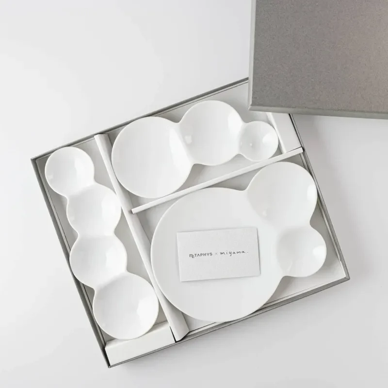 Miyama Savone Divided Plate Gift Set 3P - White - Image 3