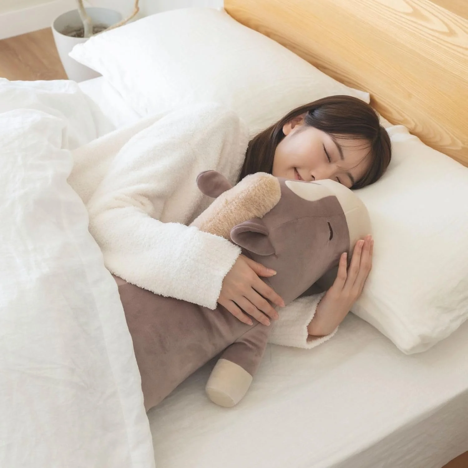Nemunemu Premium Hug Pillow Greige Horse Holly - Image 5