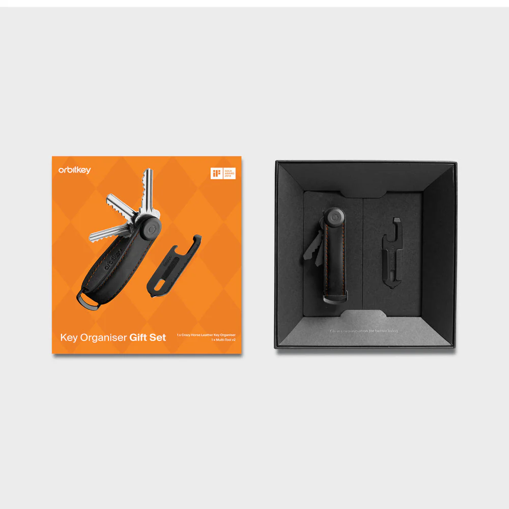 Orbitkey Crazy Horse Leather + Multi-Tool V2 Gift Set - Black - Image 4