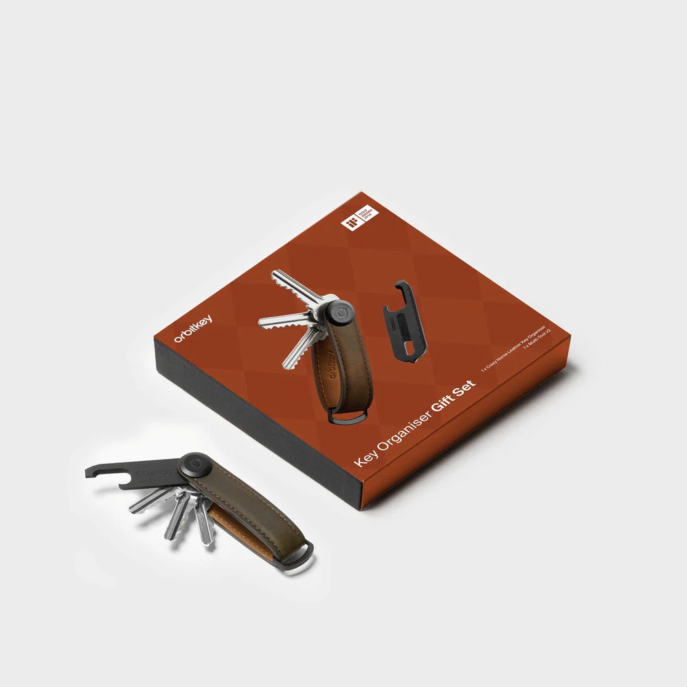 Orbitkey Crazy Horse Leather + Multitool v2 Gift Set - Oak Brown - Image 5