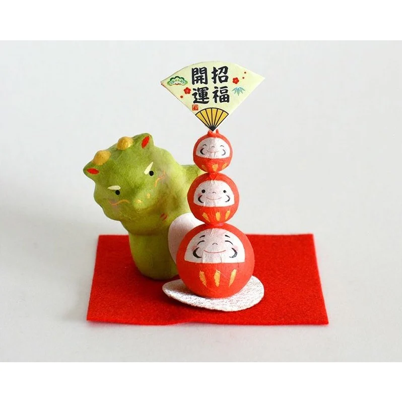 Ryukodo Chigiri Paper Peeping Dragon and Darumas - Image 2