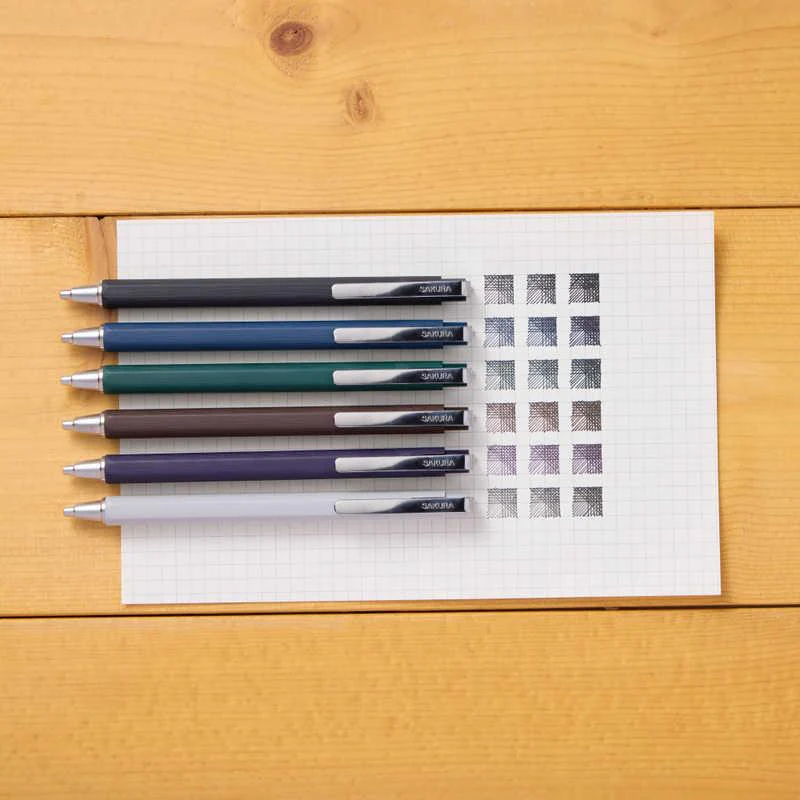 Sakura Ballsign iD Gel Ink Ballpoint Pen 0.5mm - 6 Black Colour Set - Image 2
