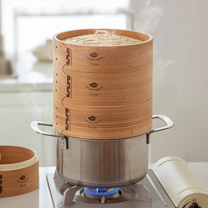 Shimoyama Bamboo Steamer Set 18cm - Image 2