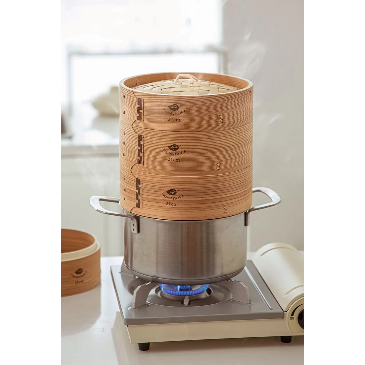 Shimoyama Bamboo Steamer Set 21cm - Image 2