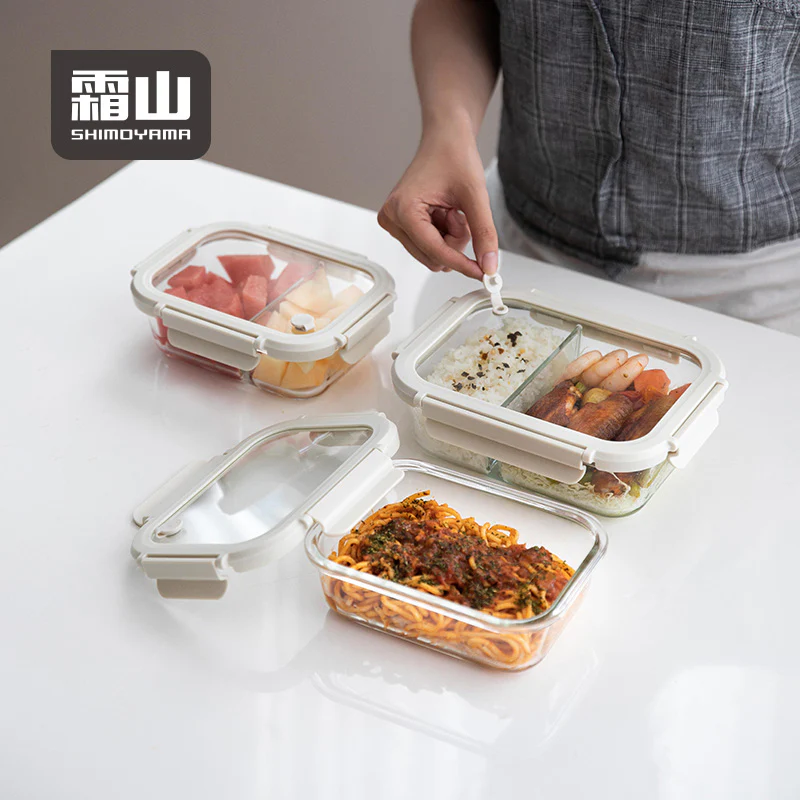 Shimoyama Borosilicate Glass Container 640ml - 2 Partitions - Image 6