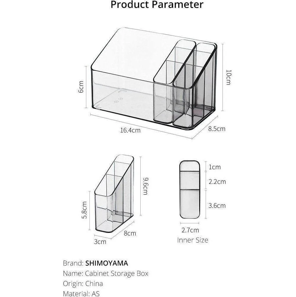Shimoyama Cabinet Cosmetic Storage Box 3pc Set - Image 6