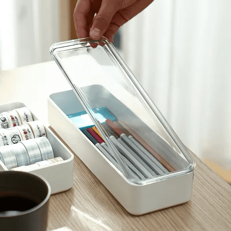 Shimoyama Desktop Storage Box White L Cover - Image 2