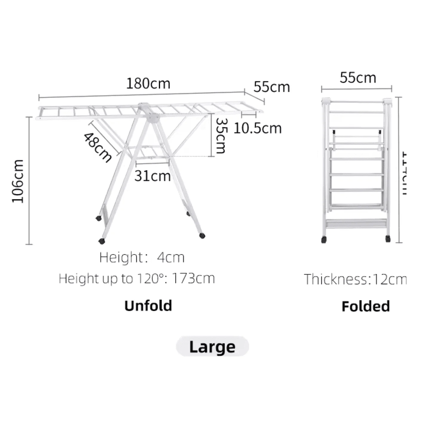 Shimoyama Wing Folding Clothes Drying Rack - L - Image 13