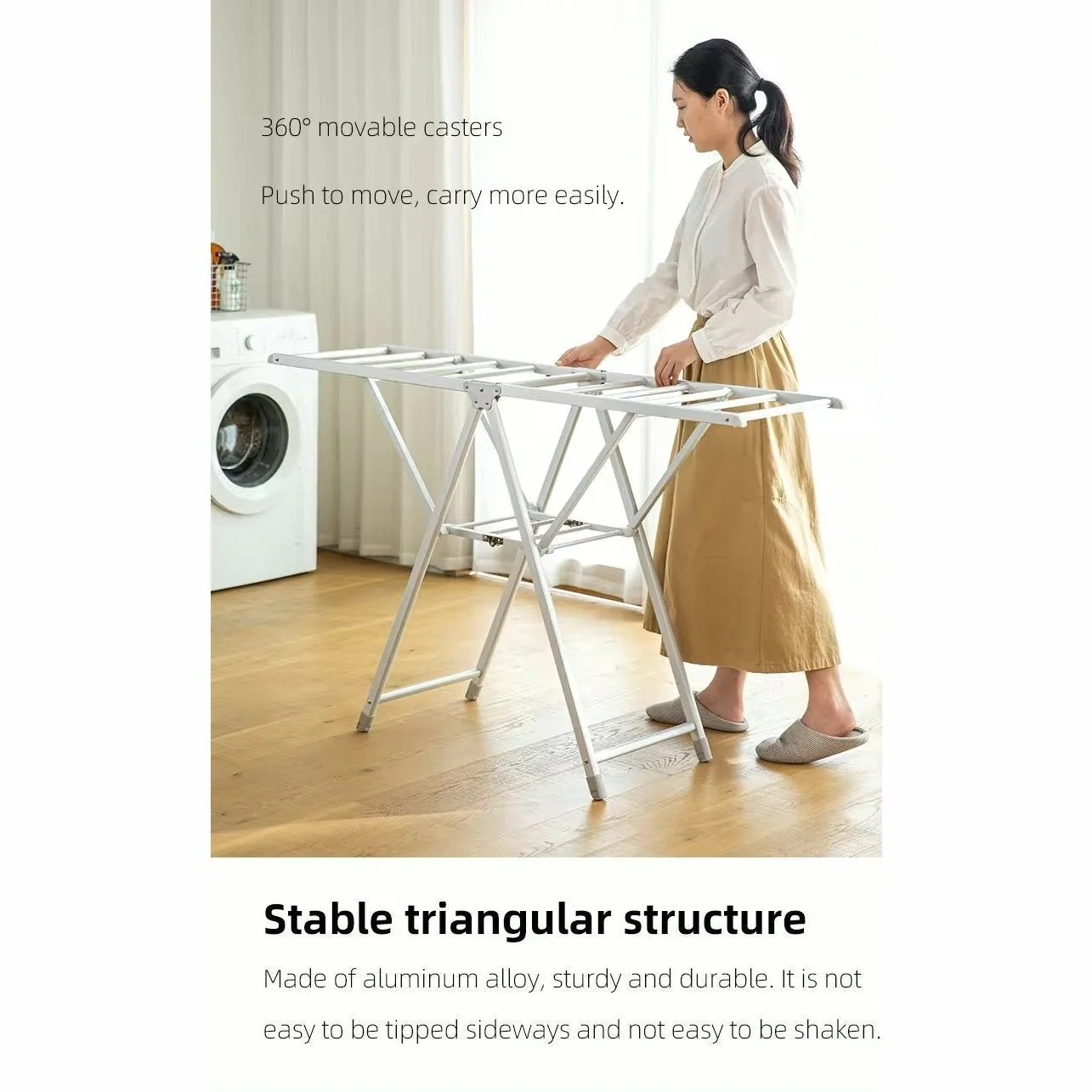 Shimoyama Wing Folding Clothes Drying Rack - L - Image 7