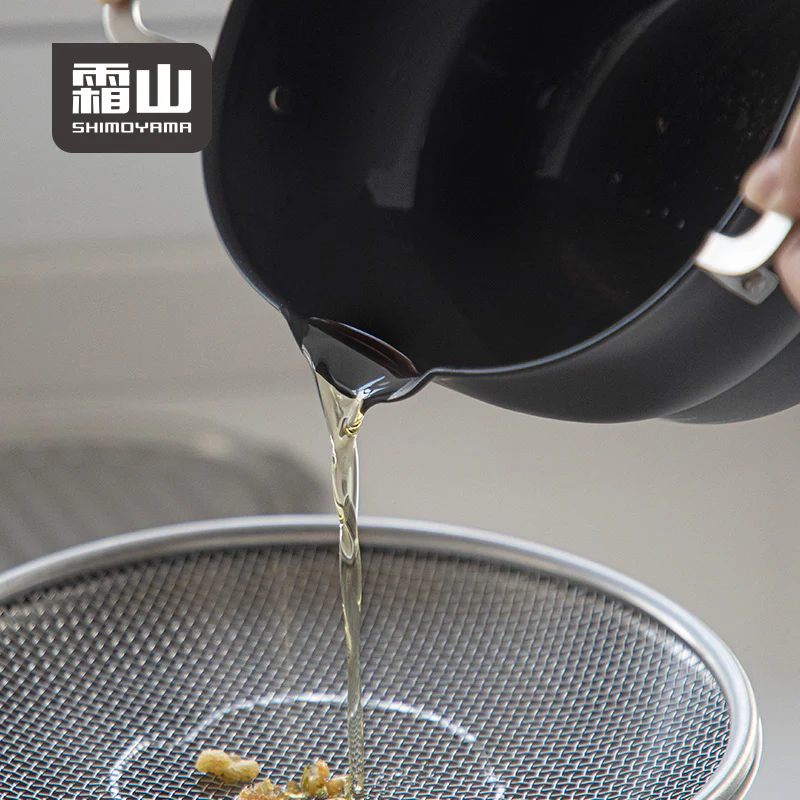 Shimoyama Iron Deep Tempura Frying Pot with Lid - Image 2