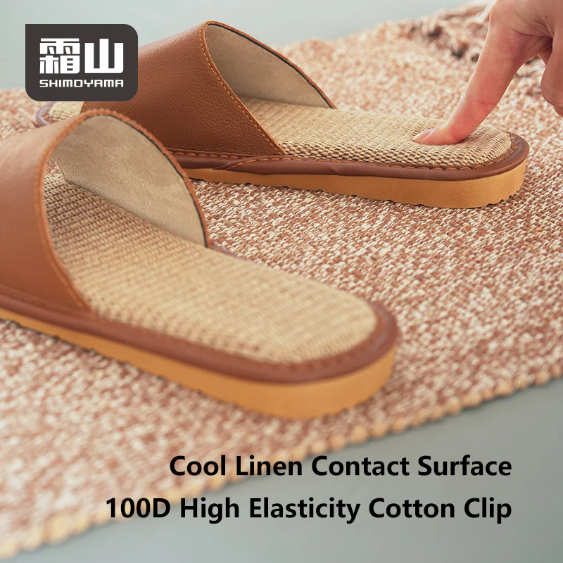Shimoyama Leather Linen Slippers - Image 19
