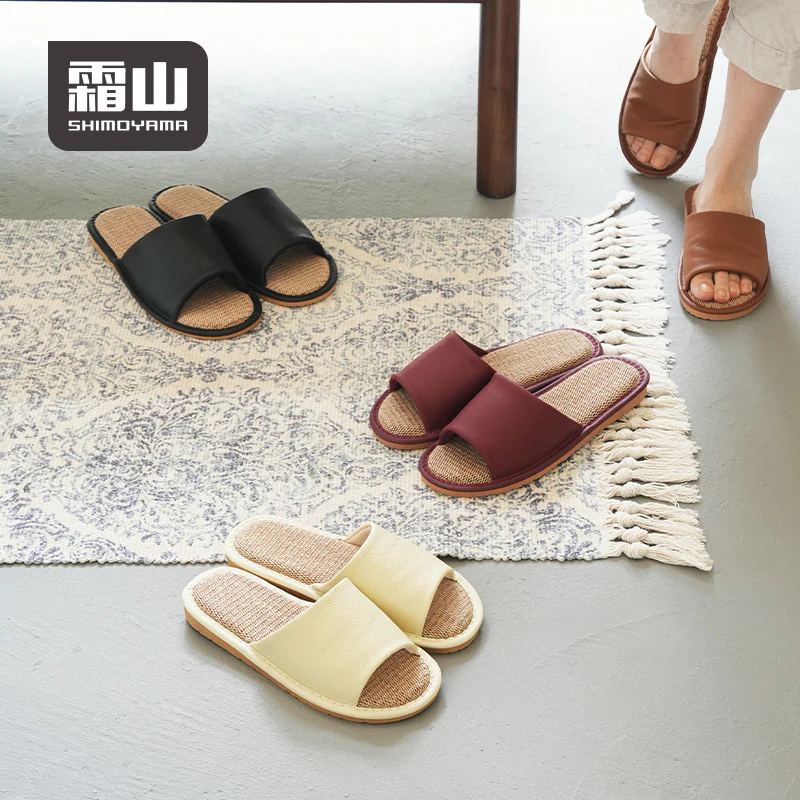 Shimoyama Leather Linen Slippers - Image 2