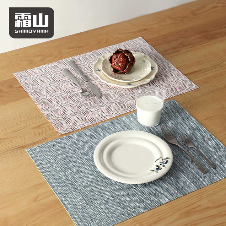 Shimoyama Non-slip Placemats 2P - Orange & White - Image 3