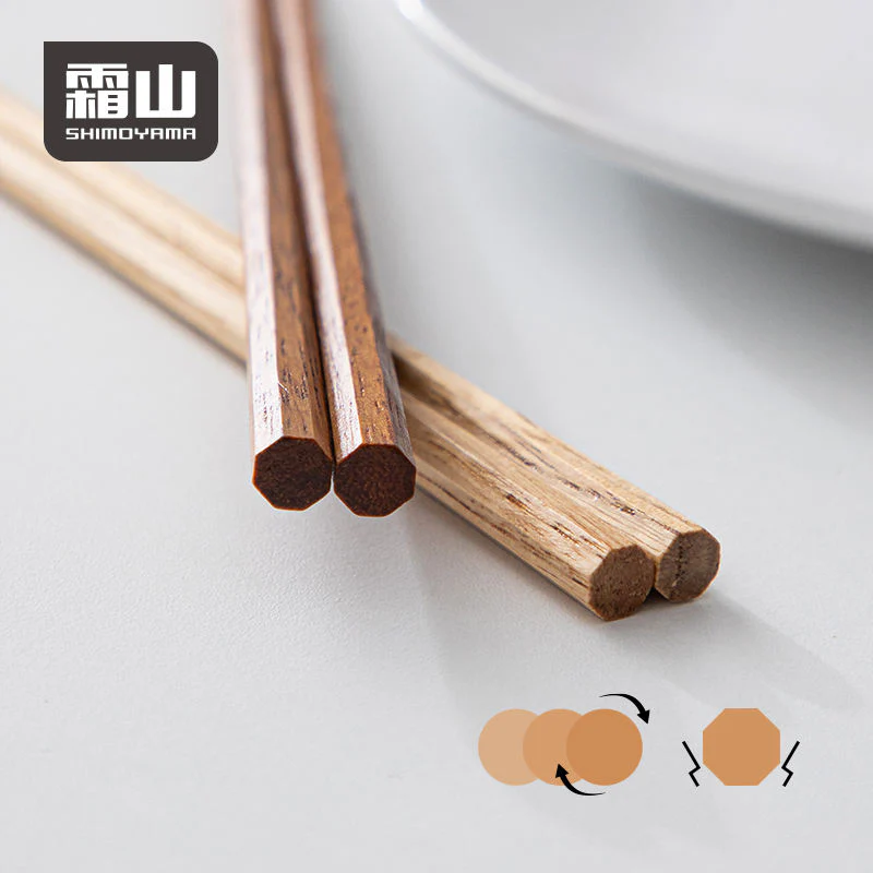 Shimoyama Octagonal Wooden Chopsticks 5P Set - Image 4