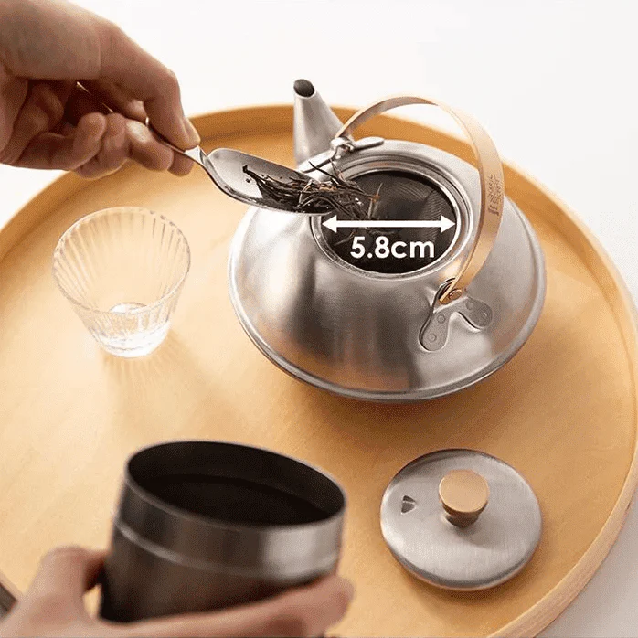 Shimoyama Stainless Kyusu Teapot 0.6L - Image 4