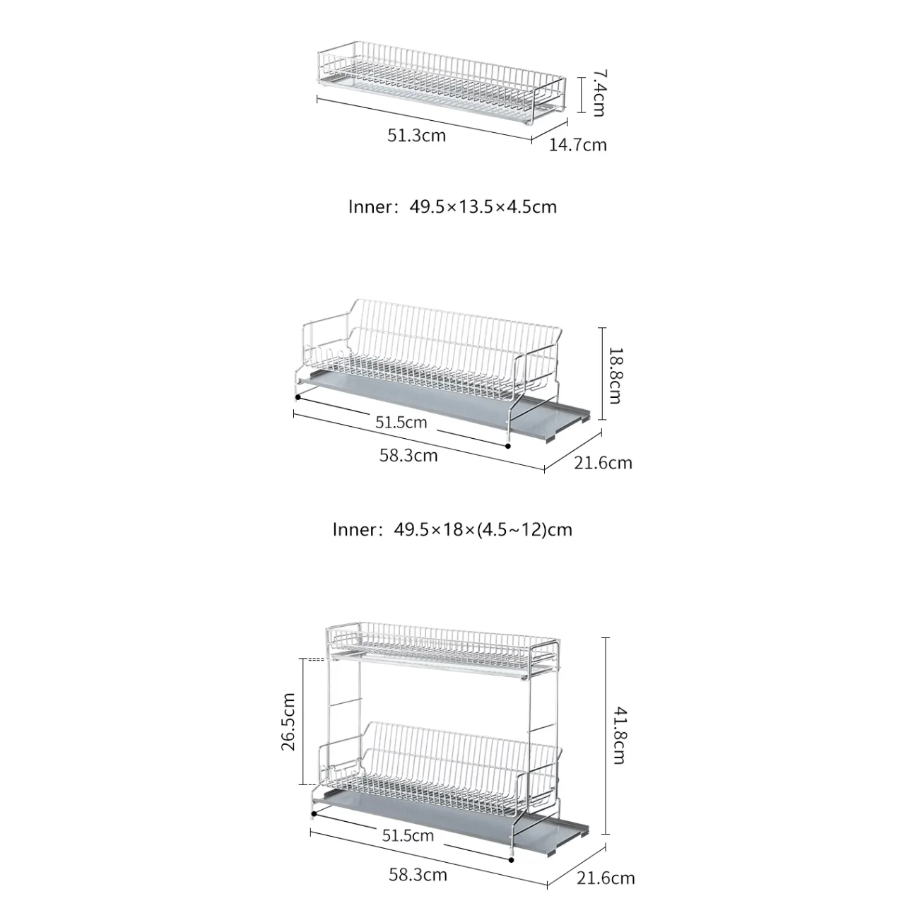 Shimoyama Stainless Steel 2 Tier Drain Rack - Image 6