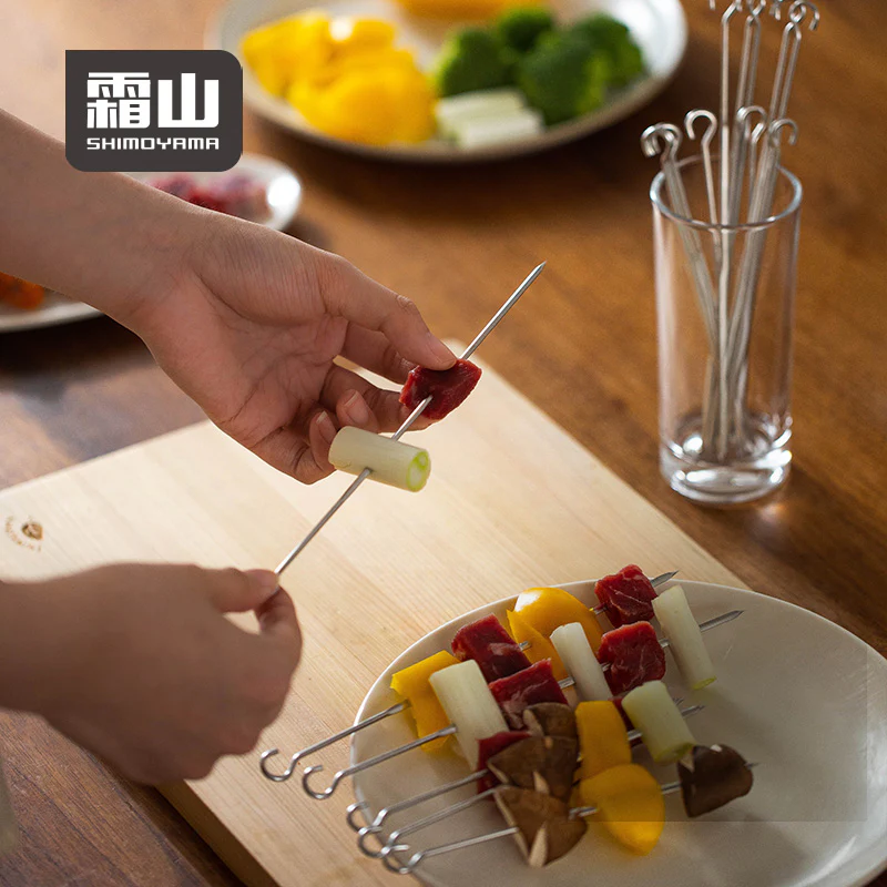Shimoyama Stainless Steel Barbecue Skewer - 15cm - 10P - Image 2