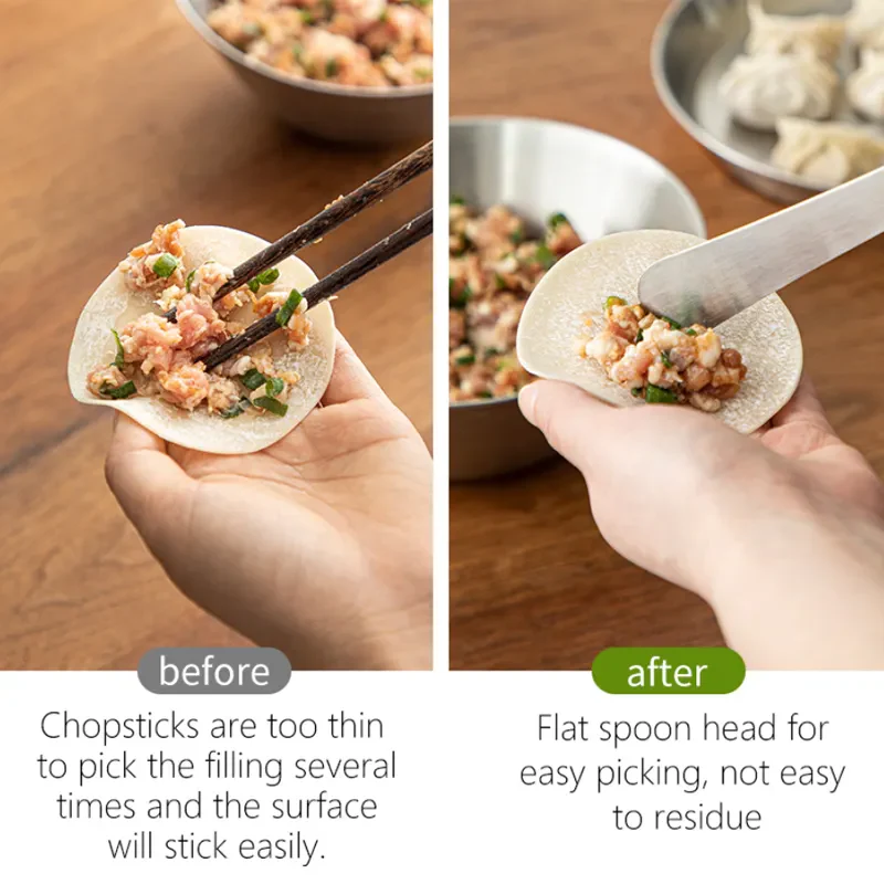 Shimoyama Stainless Steel Flat Dumpling Spoon - Image 4