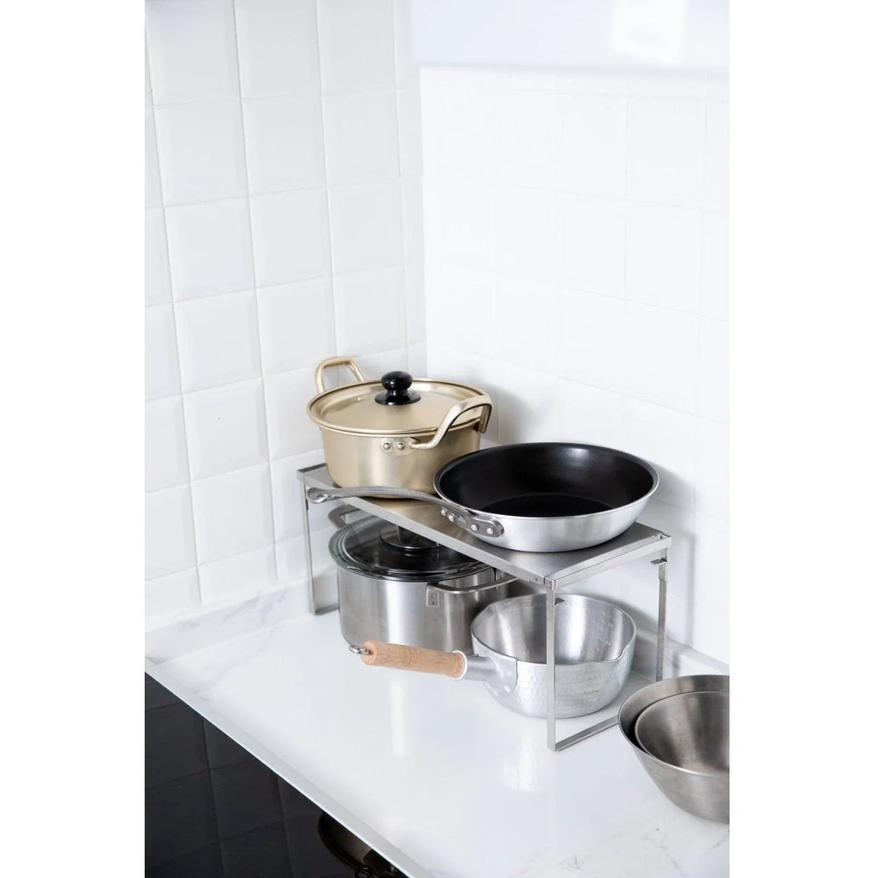 Shimoyama Stainless Steel Telescopic Storage Rack Shelf - Image 4