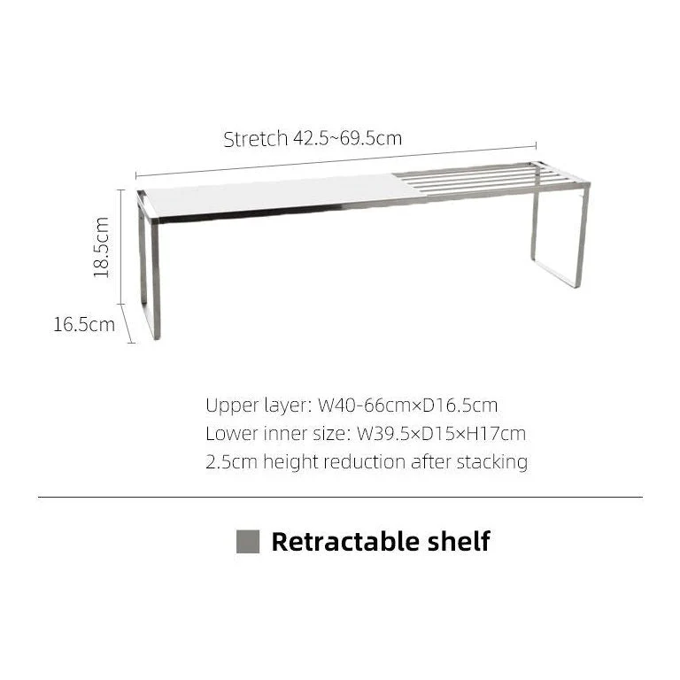 Shimoyama Stainless Steel Telescopic Storage Rack Shelf - Image 8