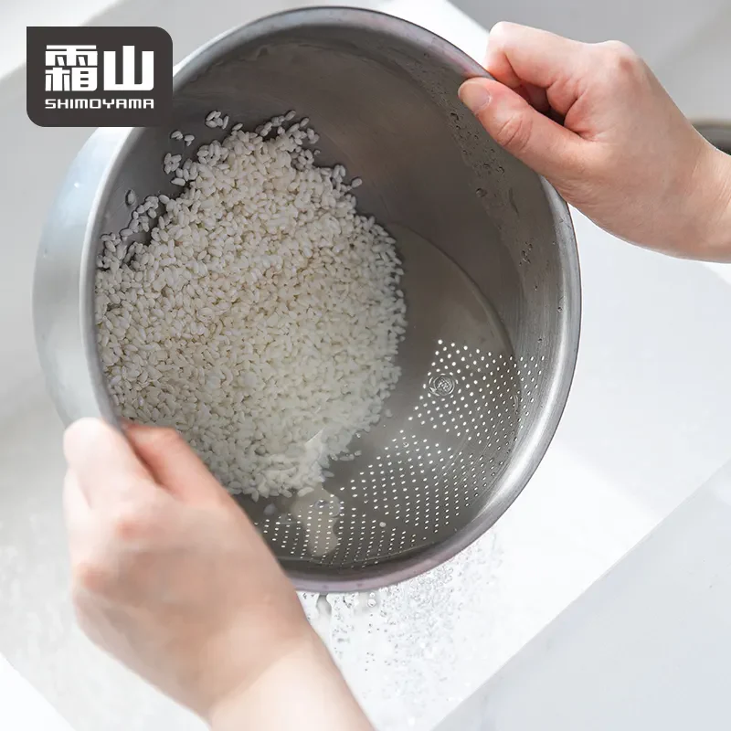 Shimoyama Stainless Steel 3 Way Strainer Washing Bowl 22.5cm - Image 4