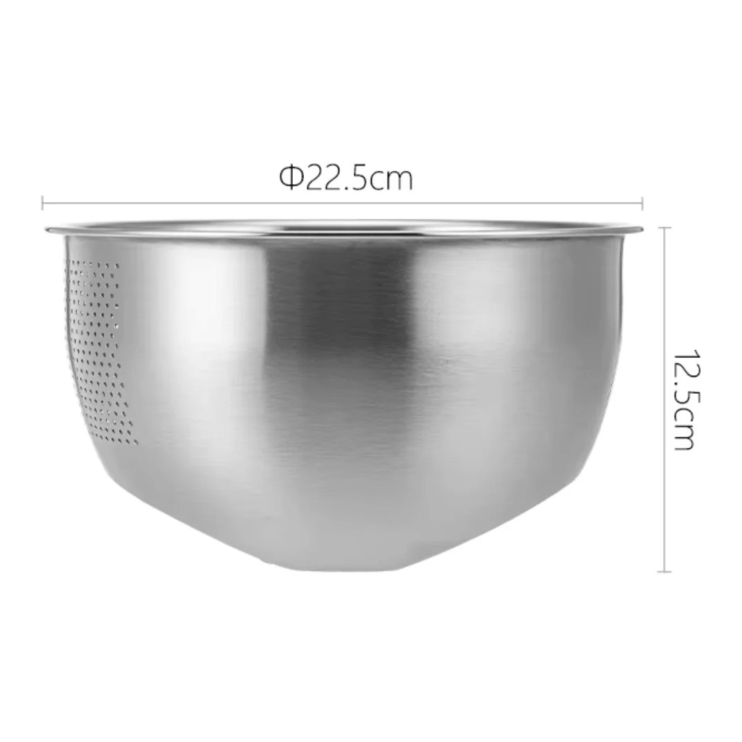 Shimoyama Stainless Steel 3 Way Strainer Washing Bowl 22.5cm - Image 8