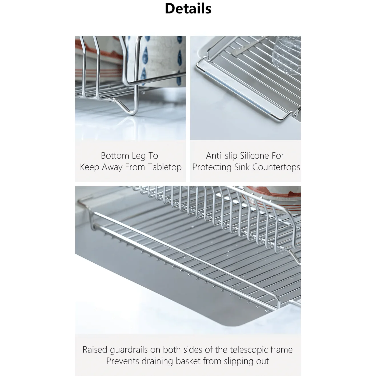 Shimoyama Stainless Steel Telescopic Dish Drying Rack Set - Image 9