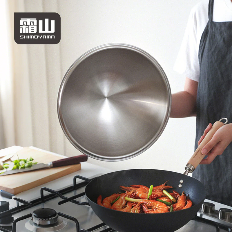 Shimoyama Stainless Steel Wok Lid - 30cm - Image 2
