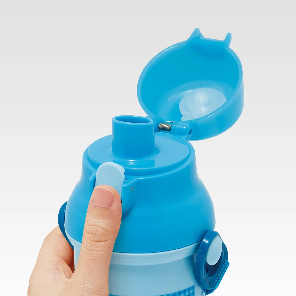 Skater Doraemon Gingham One Touch Drink Bottle 480ml - Image 2