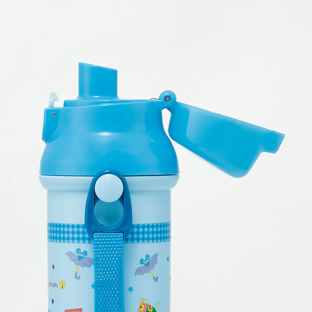 Skater Doraemon Gingham One Touch Drink Bottle 480ml - Image 4