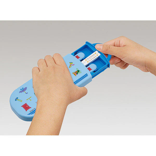 Skater Doraemon Gingham Trio Cutlery Set - Image 2