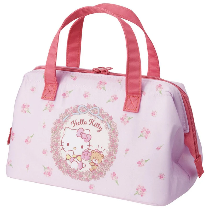 Skater Hello Kitty Floral Wreath Retro Lunch Bag - Image 3