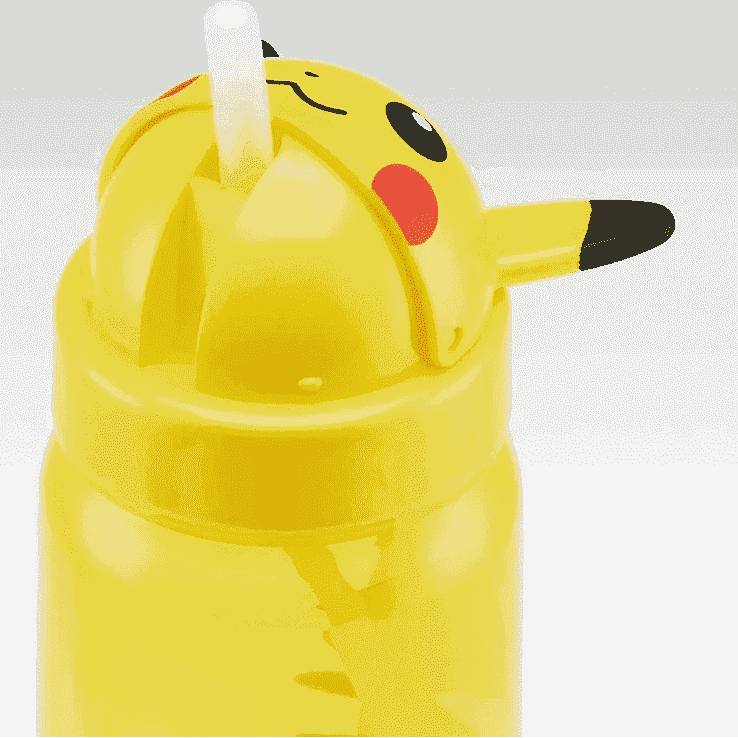 Skater Pikachu Straw Bottle 350ml - Image 3
