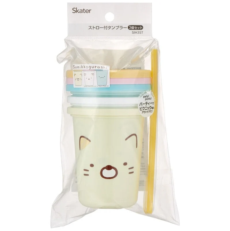 Skater Sumikko Gurashi Tumbler Set with Straws (320ml )3P - Image 4
