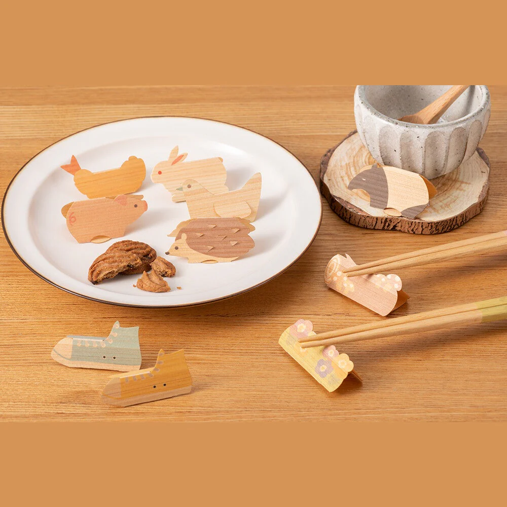 Sun Wood Paper Bird Chopstick Rest 2P - Image 4