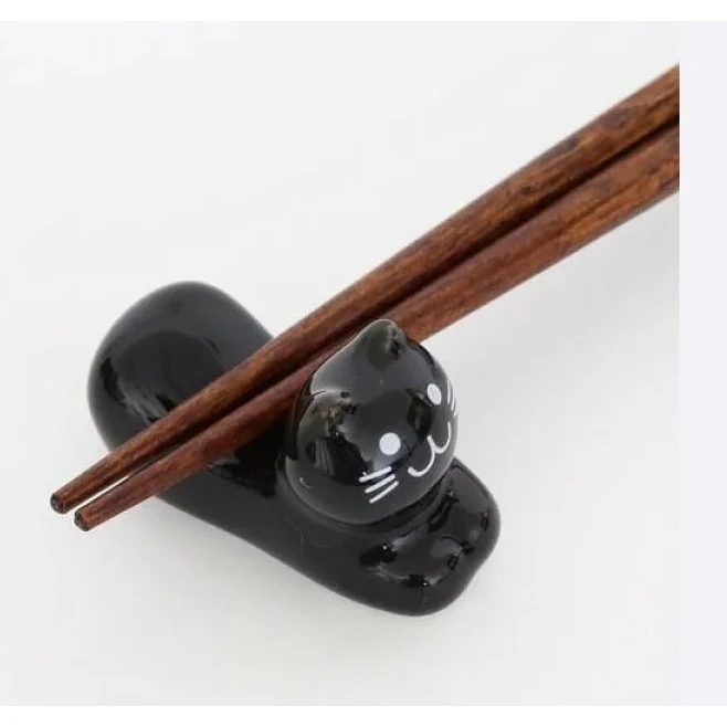 Tanaka Hashiten Cat Chopstick Rest - Black - Image 3