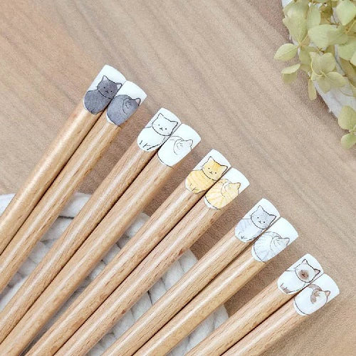 Tanaka Hashiten Nyanmoniyaito Chopsticks 22.5cm - Siamese Cat - Image 2